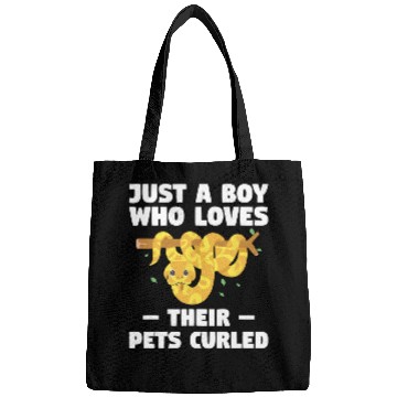 Discover Python Pet Just A Boy Who Loves Their Pets Curled Ball Python Pythons Bags
