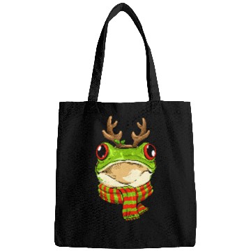 Discover Frog Pet Christmas Frog Toad Santa Clause Reindeer xmass Frog Lover041 Bags