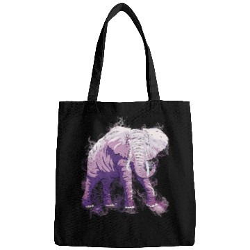 Discover Elephant Mammal Water Splash Art Wild Animal Realistic Bags
