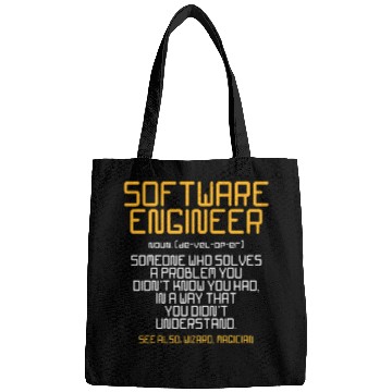 Discover Software Engineer Developer t Funny Wizard Magician Bags