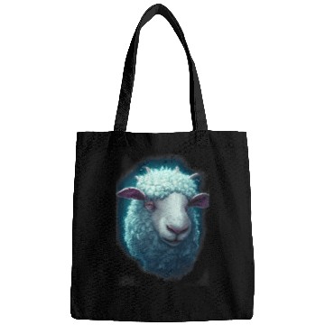 Discover Sheep Pet Face Light Blue Fur Animal Lover Bags