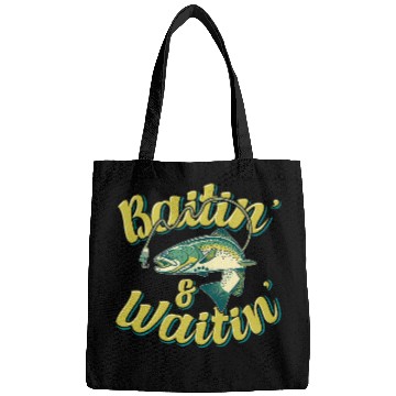 Discover Fishing Fun Baitin and Waitin Trout Fishing Lakes Hunting Fisherman Bags