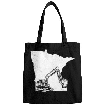 Discover Excavator Fun cool minnesota map art graphic theme Bags