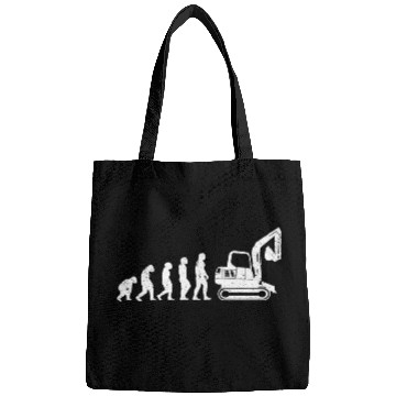 Discover Excavator Fun Digger Driver Evolution Construction Worker Construction Site Bags