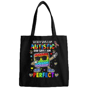 Discover Autism Puzzle Society Says Im Autistic God Says Im Perfect Autism Pop It 9 Bags