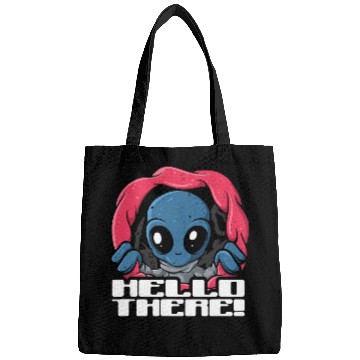 Discover Aliens UFO Hello There UFO Believer Funny Space Area 51 Alien Face Bags