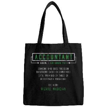 Discover Accountant Job Definition Wizard Magician Accounting Funny CPA Bags