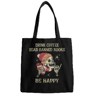 Discover Book Fun Drink Coffee Read Banned Books Be Happy Bags