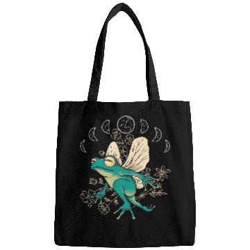 Discover Frog Pet Cottagecore Aesthetic Frog Fairy Celestial Moon Phases Magic Bags