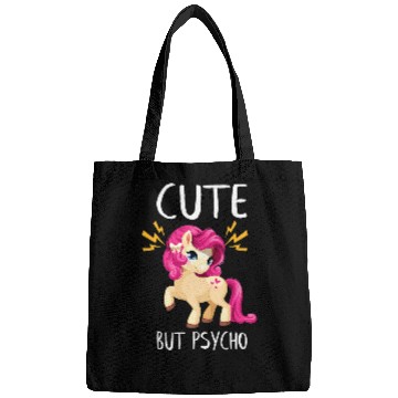 Discover Unicorn Pet Cute But Psycho Funny Wife Mother Girl Bags