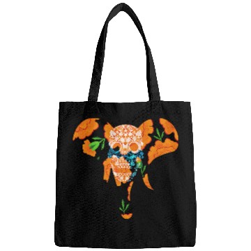 Discover Elephant Mammal Colorful Sugar Skull Bags