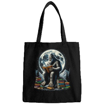 Discover Book Fun Bigfoot Reading Book Sasquatch Reader Book Lover Reading Bags