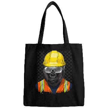 Discover Gorilla Pet Construction Worker Great Ape Gorilla Primate Animal 016 Bags