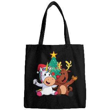 Discover Unicorn Pet cute Christmas motif reindeer unicorn Christmas tree Bags