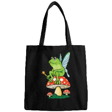 Discover Frog Pet Cottagecore Aesthetic Frog Fairycore Mushroom Goblincore Bags