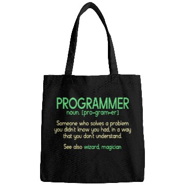 Discover Funny Programmer Wizard Magician Computer Coder 21 Bags
