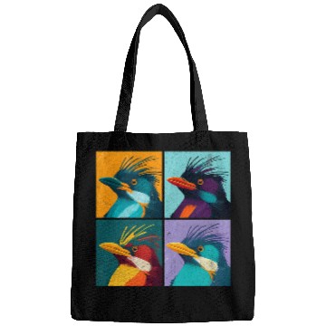 Discover Penguin Pet Macaroni Penguin Pop Art Design Illustration Colorful Animal 01 Bags