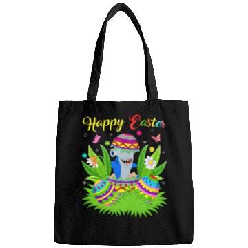 Discover Shark Pet Floral Easter Egg Funny Hammerhead Shark Easter Bags