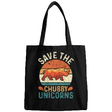 Discover Rhino Pet Save The Chubby Unicornss Rhinoceros Lovers Retro Design Bags