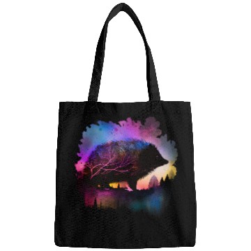 Discover Hedgehog Pet Colorful Wilderness Nature Hedgehog Reflection Bags