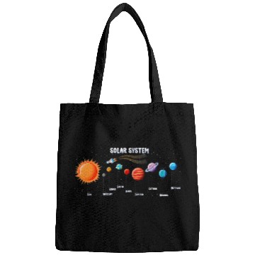 Discover Astronaut Job Tee Our Solar System Science Education Space Planet Sun Bags