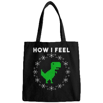 Discover Dinosaur Pet Surrounded By Snowflakes Funny Old School Boomer Bags