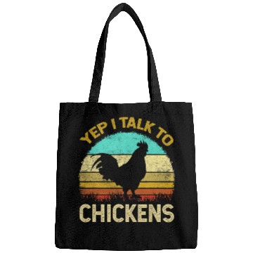 Discover Chicken Pet Yep I Talk To Chickens Hen Chicks Retro Poultry Farmer Fowl Bags