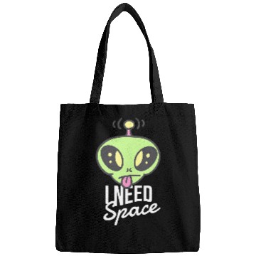 Discover Aliens UFO I Need Space Funny Alien UFO Extraterrestrial Life Universe Bags