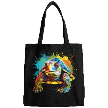 Discover Turtle Pet Splash Art Box Turtle Lover Colorful 1 Bags