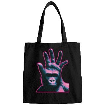 Discover Gorilla Pet Vaporwave Hand Head Ape Palm Gorilla Chimpanzee Chimp Monkey Bags