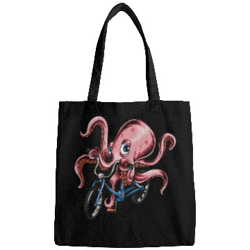Discover Octopus Pet Bike Lover Bicycling Funny Octopus Squid Bags