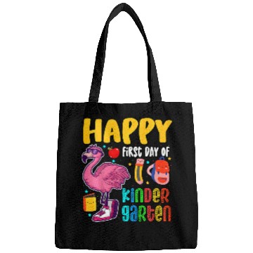 Discover Flamingo Pet Kids Funny Happy First Day Of Kindergarten Kinder Pink Bags
