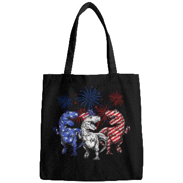 Discover Dinosaur Pet Red White Blue T rexs Dinosaur Firework 4th Of July Patriotic Bags