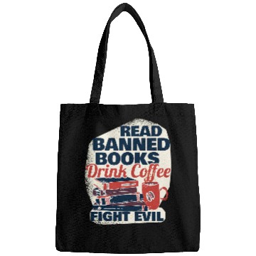 Discover Book Fun Read Banned Books Drink Coffee Bags