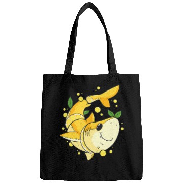 Discover Shark Pet Funny Cute Chopped Lemon Shark Pun Bags