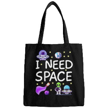 Discover Aliens UFO I Need Space Cosmos Star Meteor Meteorite Milky Way Bags