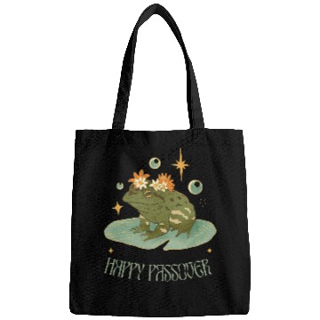 Discover Frog Pet Passover Happy Passover funny frog Pesach seder Bags