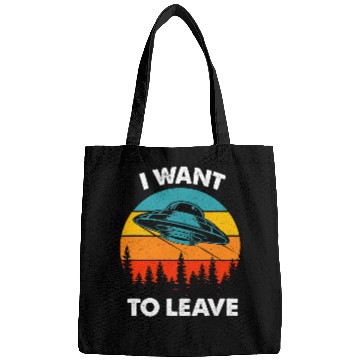 Discover Aliens UFO I want to leave Retro vintages Style 30 Bags