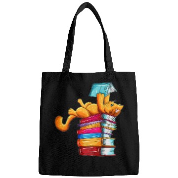 Discover Book Fun Cat Reading Readers Bookreading Kittens Bags