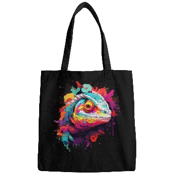 Discover Chameleon Pet Abstract Graffiti Chameleon Splatter Art Bags