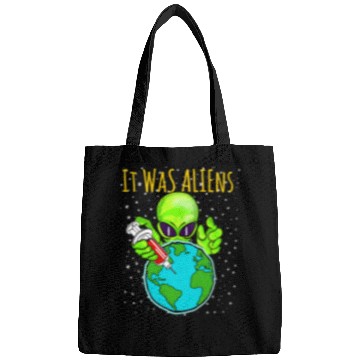 Discover Aliens UFO It Was Aliens 2Alien Invasion Conspiracy Theory Bags