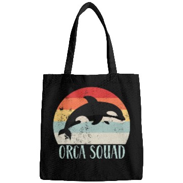 Discover Whale Pet Orca Squad Killer Whale Sea Animal Wildlife Vintage Retro Bags