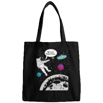 Discover Astronaut Job Funny Moon Landing Astronaut Flat Earth Bags