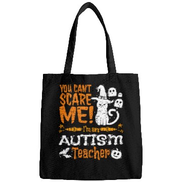 Discover Autism Puzzle Cat Autism Black Cat Halloween You Can not Scare Autism Teacher Bags