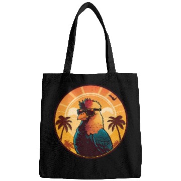 Discover Chicken Pet Cool Retro sunset vintages sunrise Bags