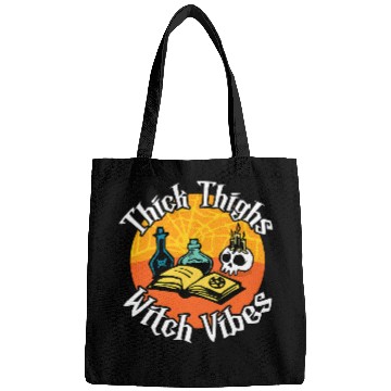 Discover Book Fun Thick Thighs Witch Vibes Spell Book and Potions Bags