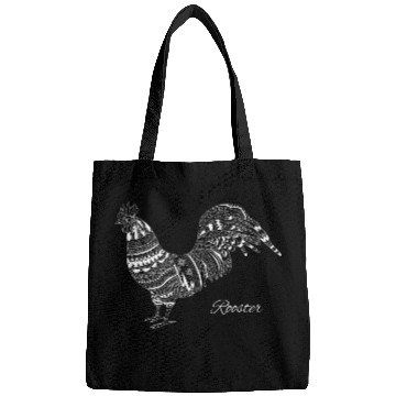 Discover Chicken Pet Rooster Hand Drawn Artistic Art White Bags