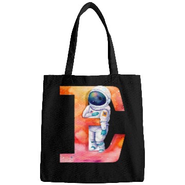 Discover Space Astronaut Letter E Name Monogram Initial Galaxy Planet Bags