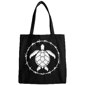 Discover Turtle Pet Tattoo tribal art Sea Turtle Barbedwire border Bags