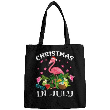 Discover Flamingo Pet Christmas In July Tee Pink Bags